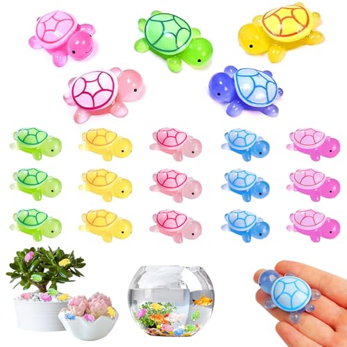 RCYHCY 20 Stück Mini Schildkröten Nachtlicht Schildkröte, Leuchtende Schildkröten Harz, Kleine Figuren Mini Schildkröten, Charmante Meerestiere für Topfdekoration Garten Landschaft Aquarium RCYHCY 20 Stück Mini Schildkröten Nachtlicht Schildkröte, Leuchtende Schildkröten Harz, Kleine Figuren Mini Schildkröten, Charmante Meerestiere für Topfdekoration Garten Landschaft Aquarium von RCYHCY