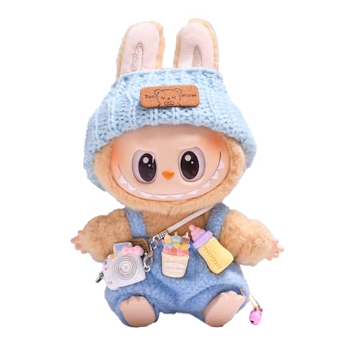 Labubu Kleidung für Puppe, Bekleidung für 17cm Labubu Plüsch, Puppenkleidung für labubu Kleidung, Labubu-Zubehör für Puppe, Kleidung für die Labubu-Plüsch Toy, ohne Puppe (Blue) von RCYHCY