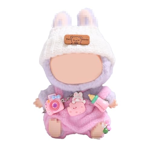 Labubu Kleidung für Puppe, Bekleidung für 17cm Labubu Plüsch, Puppenkleidung für labubu Kleidung, Labubu-Zubehör für Puppe, Kleidung für die Labubu-Plüsch Toy, ohne Puppe (Pink) von RCYHCY