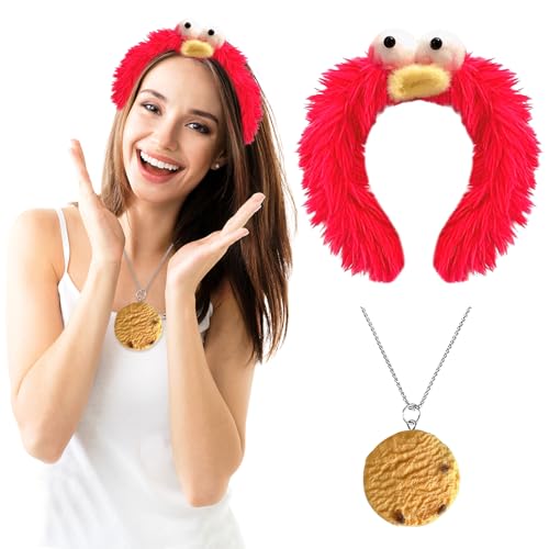 RCYHCY Krümelmonster Kostüm Damen Kinder, Krümelmonster Haarreif, Cookie Halskette, Karneval Kostüm Accessories, für Fasching Mottoparty Cosplay Halloween RCYHCY Krümelmonster Kostüm Damen Kinder, Krümelmonster Haarreif, Cookie Halskette, Karneval Kostüm Accessories, für Fasching Mottoparty Cosplay Halloween von RCYHCY