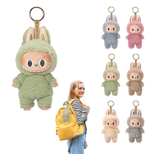 RCYHCY Labubu Puppe, 17cm labubu Schlüsselanhänger, labubu Plüschpuppe, Labubu Monster Keychain, Labubu Plush Keychain, labubu Plüschanhänger, La-bubu Plush Doll, Geschenke für Jungen und Mädchen (A) von RCYHCY