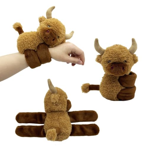 RDCIRP Atwoods Highland Cow Plüsch, süße Plüsch-Schlagarmbänder aus Stofftier, verstellbares, weiches Armband for Schulen, Abschlussfeiern, Versammlungen, Veranstaltungen von RDCIRP