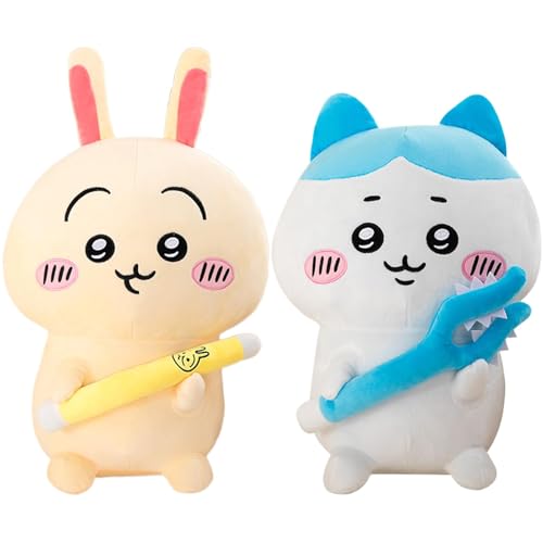 RDCIRP Chikawa-Plüschkissen, süßes Kuscheltier, weiche Anime-Chikawa-Figur, Wurfkissenpuppe for Mädchen und Jungen, Geschenke for die Heimdekoration(Cream Colored+White) von RDCIRP