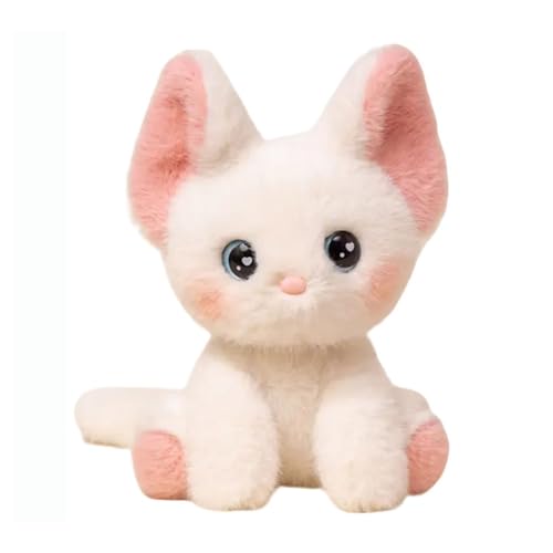 RDCIRP Devon Rex Katze Plüschtier, süße Kuscheltier-Plüschpuppe, weiches, kuscheliges Plüschkissen, Puppe for Familie und Freunde, Begleiter, Heimdekoration(Weiß) von RDCIRP