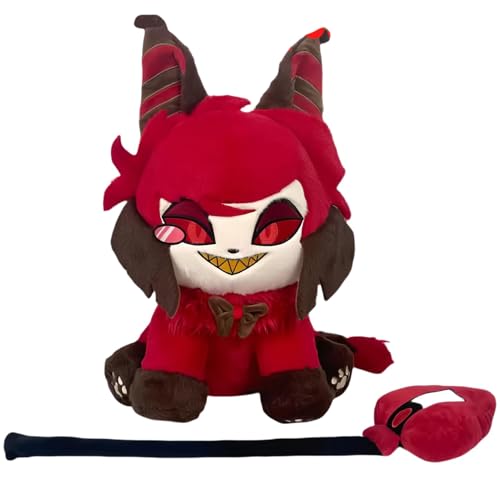 RDCIRP Hazbin Hotel Plüsch, süße ausgestopfte Hoteltiere, Figur, Puppe, Engel, Meow, Puppen, Spielzeug, Figuren, Meow, Anime-Plüschtiere, Kissen, Puppe for Kinder und Erwachsene(rot) von RDCIRP