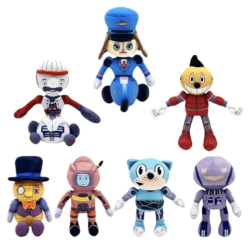 RDCIRP Plüschtier „The Electric State“, süße ausgestopfte Anime-Plüschfigur, weiches Cartoon-Film-Kissenspielzeug for Schlafsofa, Heimdekoration(7PCS) von RDCIRP