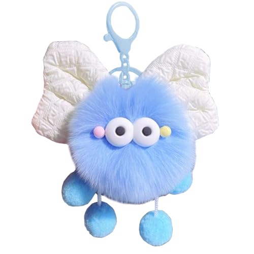 RDCIRP Süßer Brikett-Schlüsselanhänger, Kleiner Brikett-Anhänger, Taschenanhänger, Plüsch im Bownot-Brikett-Design for Rucksäcke(Blau) von RDCIRP