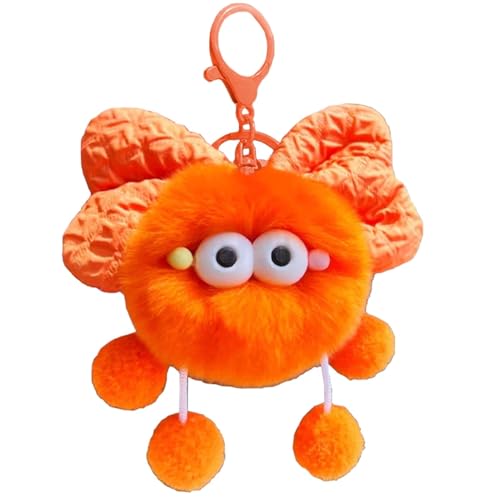RDCIRP Süßer Brikett-Schlüsselanhänger, Kleiner Brikett-Anhänger, Taschenanhänger, Plüsch im Bownot-Brikett-Design for Rucksäcke(Orange) von RDCIRP