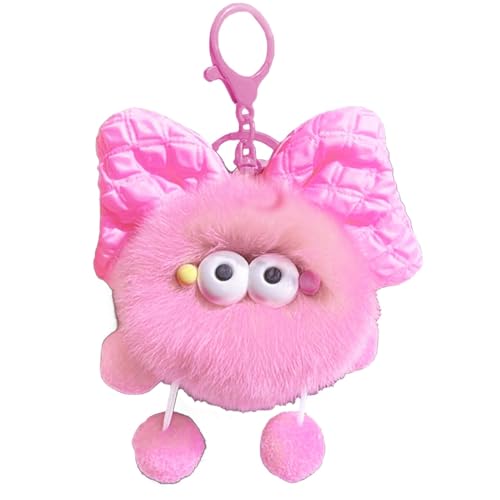 RDCIRP Süßer Brikett-Schlüsselanhänger, Kleiner Brikett-Anhänger, Taschenanhänger, Plüsch im Bownot-Brikett-Design for Rucksäcke(Rosa) von RDCIRP