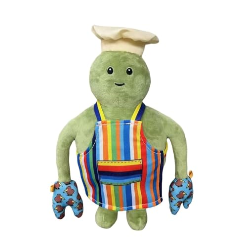 RDCIRP Süßes Plüschtier „Chef Frosch“, weiches Stofftier mit bunter Schürze und Ofenhandschuhen, kuscheliges Plüschtier als Geschenk for Kinder, entzückendes Spielzeug for Thema Kulinarik von RDCIRP
