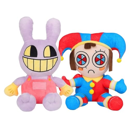 RDCIRP The Amazing Kuscheltier, Pomni Und Jax Stofftier Plüschtier Plüsch for Kinder Und Erwachsene Geburtstag Halloween (Color : 2PCS B) von RDCIRP