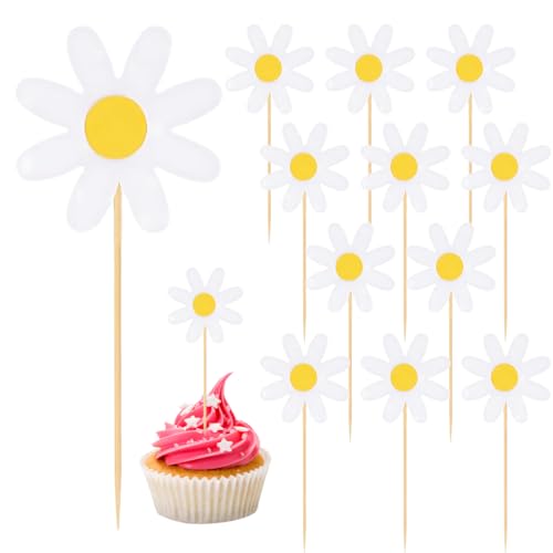 RDNKVB Tortendeko Pack 12 Stücke Gänseblümchen Blumen Pappbecher Kuchendeko Tortenaufleger für Happy Birthday Partydeko Für Mädchen Kinder Hochzeit Weiß RDNKVB Tortendeko Pack 12 Stücke Gänseblümchen Blumen Pappbecher Kuchendeko Tortenaufleger für Happy Birthday Partydeko Für Mädchen Kinder Hochzeit Weiß von RDNKVB