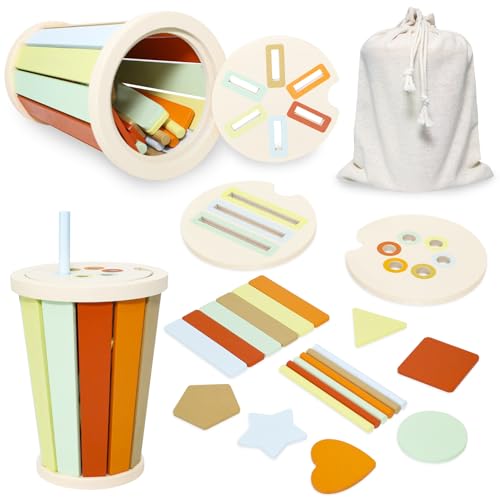 RDTOK Montessori Spielzeug ab 1 Jahr, Montessori Spielzeug Baby Farbe Form Sortierspielzeug, Steckspiel ab 1Jahr Geschenk für Mädchen Jungen, Holz, Macaron-Farbe RDTOK Montessori Spielzeug ab 1 Jahr, Montessori Spielzeug Baby Farbe Form Sortierspielzeug, Steckspiel ab 1Jahr Geschenk für Mädchen Jungen, Holz, Macaron-Farbe von RDTOK