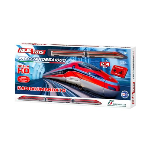 RE-EL TOYS Art. 2253 Frecciarossa 1000 Ferngesteuerter Zug 2.4GHz mit Licht und Strecke, Maßstab H0 von RE-EL TOYS