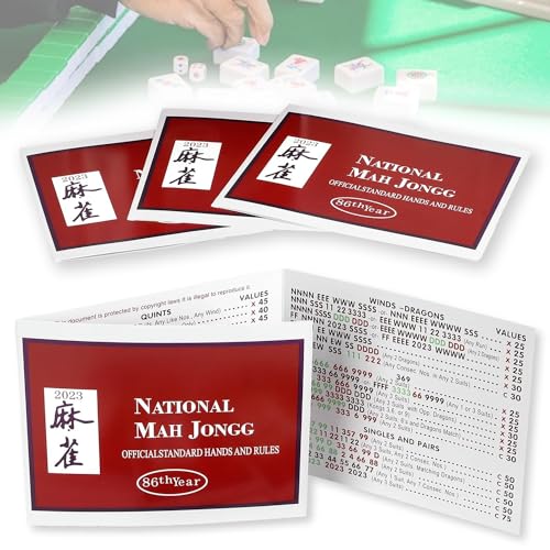 REALOKMAN Mahjong-Karten 2024, 4 Stück Nationale Mah-Jongg-Liga-Karten, offizielle Standardhände und Regeln Mah-Jongg-Karten, Mahjong-Karten 2024 im Großdruck (Größe : B) von REALOKMAN