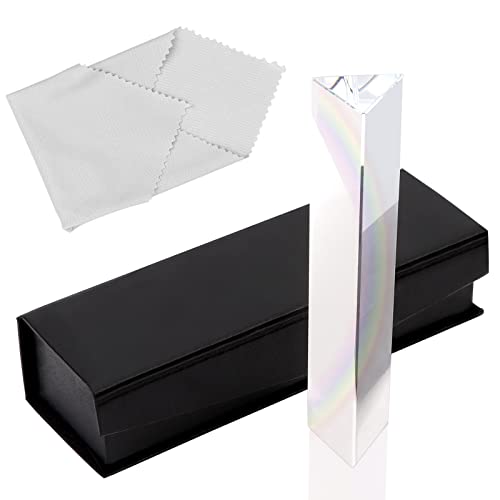 REAQUE K9 Kristall Prisma Dreieck, Kristalloptisches Glas-Dreiecksprisma professionelle Optik Kristallglasprisma mit Mikrofasertuch & Geschenkbox für das Physik-Unterrichtsspektrum 30*30*30*150mm REAQUE K9 Kristall Prisma Dreieck, Kristalloptisches Glas-Dreiecksprisma professionelle Optik Kristallglasprisma mit Mikrofasertuch & Geschenkbox für das Physik-Unterrichtsspektrum 30*30*30*150mm von REAQUE