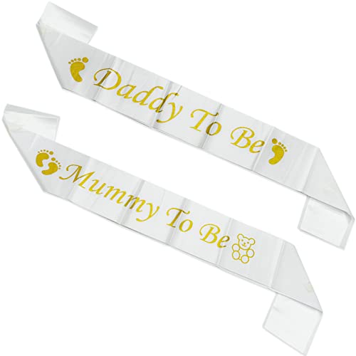 Schärpe für Baby Shower Mummy to Be Schärpe Daddy to Be Schärpe Babydusche Schärpen Set für Baby Dusche Party Feier, Baby Willkommensparty Schärpe für Baby Shower Mummy to Be Schärpe Daddy to Be Schärpe Babydusche Schärpen Set für Baby Dusche Party Feier, Baby Willkommensparty von REBECASKYENS