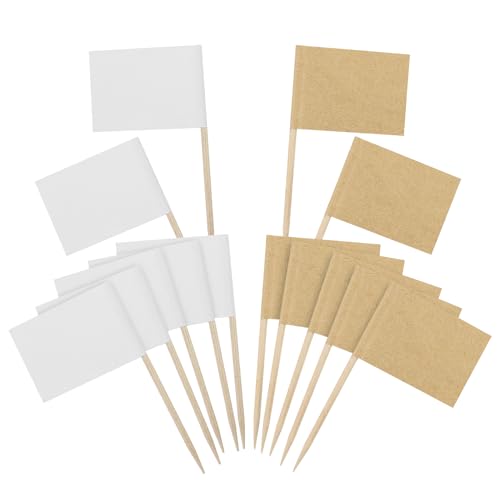 Leere Zahnstocher Fahnen Kraft Papier Flagge Cocktail Cupcake Zahnstocher Obst Picks für Cupcake Topper Party Kuchen Lebensmittel Lieferungen(300 Stücke) von REBECCAGIBSON