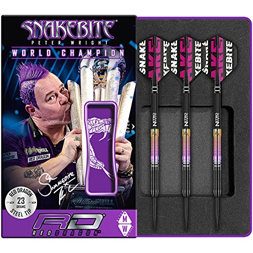RED DRAGON Snakebite Weltmeister 2020 Auflage: 23 Gramm Wolframpfeile Einschließlich Flüge und Stiele RED DRAGON Snakebite Weltmeister 2020 Auflage: 23 Gramm Wolframpfeile Einschließlich Flüge und Stiele von RED DRAGON
