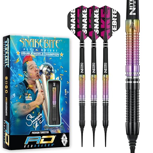 Snakebite Weltmeister 2020 Auflage Softip: 20 Gramm Wolframpfeile Einschließlich Flüge und Stiele Snakebite Weltmeister 2020 Auflage Softip: 20 Gramm Wolframpfeile Einschließlich Flüge und Stiele von RED DRAGON