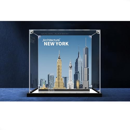 Acryl-Vitrine, Kompatibel mit Lego 21028 New York Skyline Modell, Transparente Staubdichte Vitrine, 32*8*32cm (ohne Modell) von REDBMX