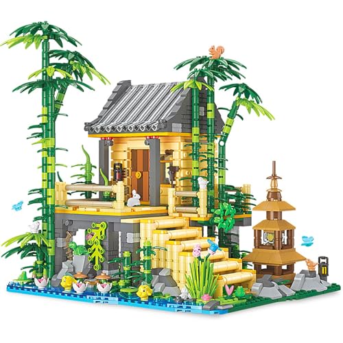Klemmbausteine Haus, Panda Bamboo Lodge Bausteine Bausatz, mit Beleuchtung, Gebäude Modellbausatz, Bauspielzeuge für Erwachsene, 1945 Teile Klemmbausteine Haus, Panda Bamboo Lodge Bausteine Bausatz, mit Beleuchtung, Gebäude Modellbausatz, Bauspielzeuge für Erwachsene, 1945 Teile von REDBMX