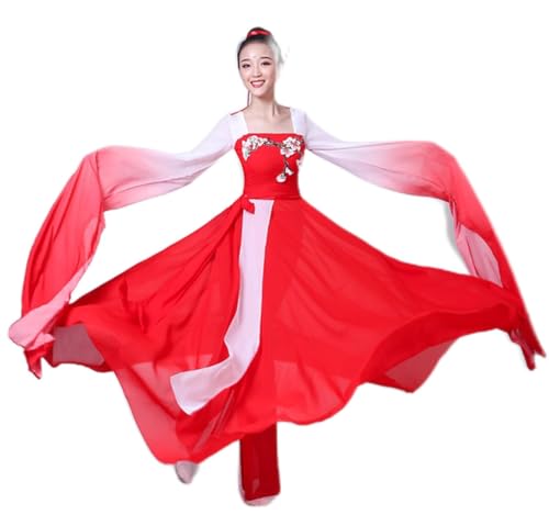 REDBMX Chinesischen Stil Hanfu Klassische Tanz Kostüme Weiblichen Stil Tanz Kostüme Ärmel Tanz Kostüm, 1, L von REDBMX