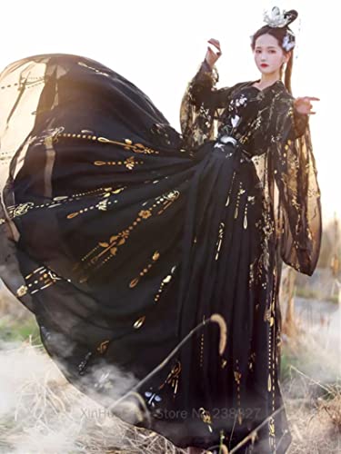 REDBMX XinHuaEase Traditionelle chinesische Hanfu-Frauen-Kostüme, Volkstanz-Kostüme, Feen-Prinzessinnenkleider, Retro, Cosplay, schwarz-weißer Kranich REDBMX XinHuaEase Traditionelle chinesische Hanfu-Frauen-Kostüme, Volkstanz-Kostüme, Feen-Prinzessinnenkleider, Retro, Cosplay, schwarz-weißer Kranich von REDBMX