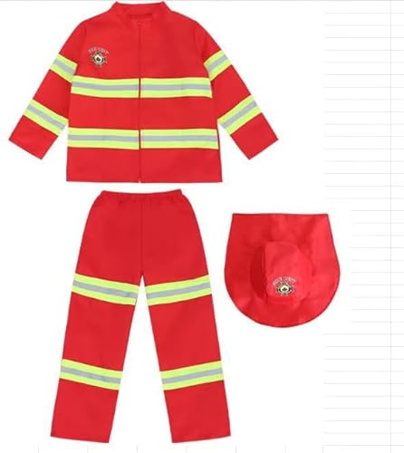 REDKNOT Feuerwehrmann Kostüm für 8 Stück/Set Cosplay Rollenspiel Spielzeug Zubehör Faschingskostüme for Karneval Halloween von REDKNOT