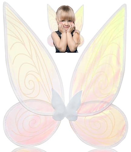 Feenflügel Kinder als Feenkostüm - Flügel Fee, Waldfee Kostüm - Fairy Wings in Weiß oder Grün als Schmetterlingsflügel, Engelsflügel oder Elfenflügel für ein Elfenkostüm - 50 x 52cm von REDSTAR FANCY DRESS