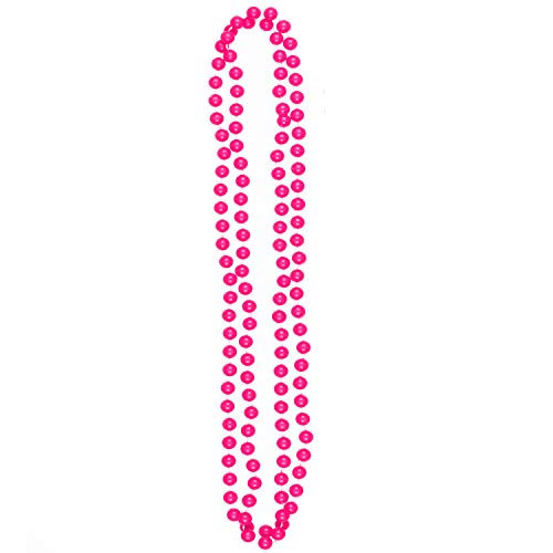 Neon Party Halskette Perlen 80er Jahre Kostüm Zubehör (Pink) von REDSTAR FANCY DRESS