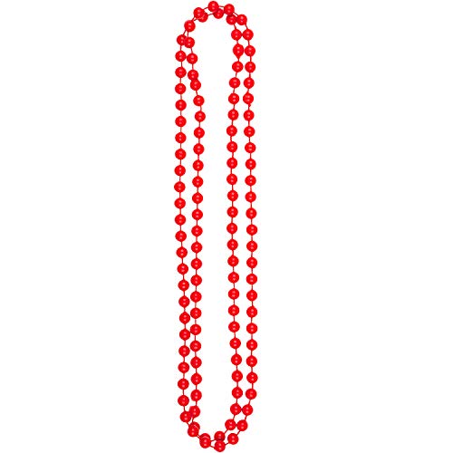 Neon Party Halskette Perlen 80er Jahre Kostüm Zubehör (rot) von REDSTAR FANCY DRESS