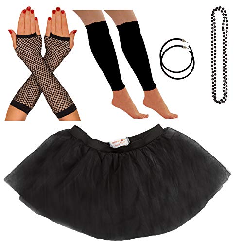 Neon-Tutu, Fischnetzhandschuhe, Beinstulpen, Perlen und Ohrringe, Damen-Kostüm-Set, 80er-Jahre-Kostüm, auch ideal für Junggesellinnenabschiede, lustige Läufe oder Wohltätigkeitsveranstaltungen (42-50, Neon-Tutu, Fischnetzhandschuhe, Beinstulpen, Perlen und Ohrringe, Damen-Kostüm-Set, 80er-Jahre-Kostüm, auch ideal für Junggesellinnenabschiede, lustige Läufe oder Wohltätigkeitsveranstaltungen (42-50, von REDSTAR FANCY DRESS