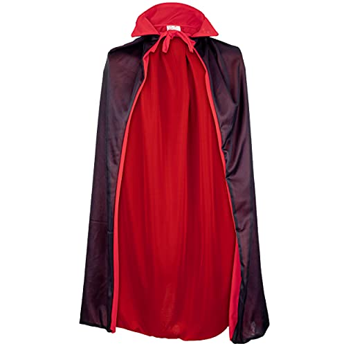 Vampirumhang für Kinder - 80 cm lang wendbarer schwarzer und roter Umhang für den Weltbuchtag, Verkleidung - Halloween Party Outfit für Jungen und Mädchen von REDSTAR FANCY DRESS