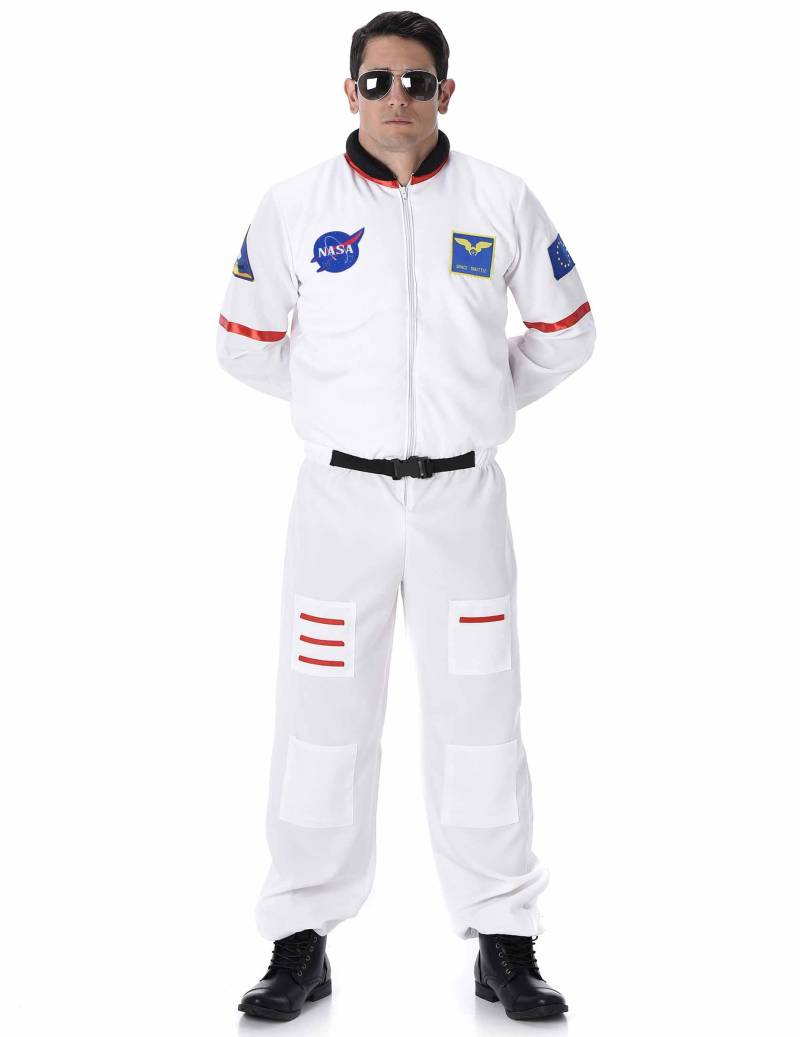 Astronaut Kostüm Raumfahrer für Herren weiss-bunt von KARNEVAL-MEGASTORE