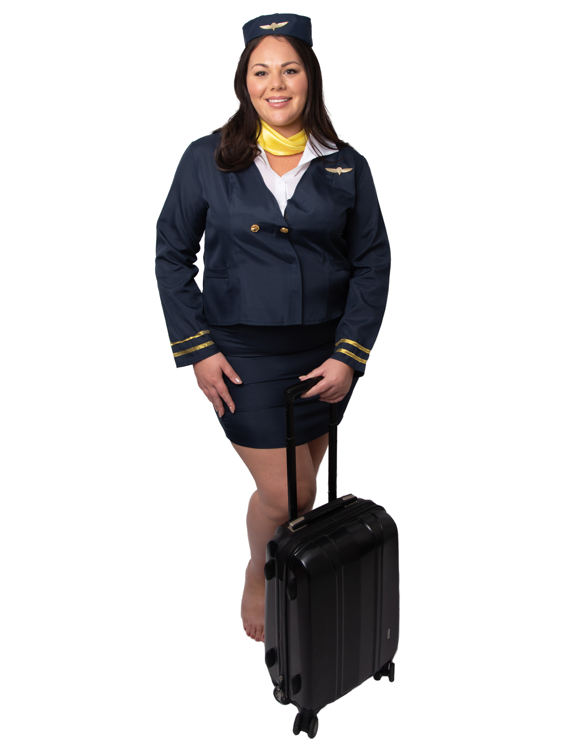 Plus Size Stewardess-Kostüm für Damen blau von KARNEVAL-MEGASTORE