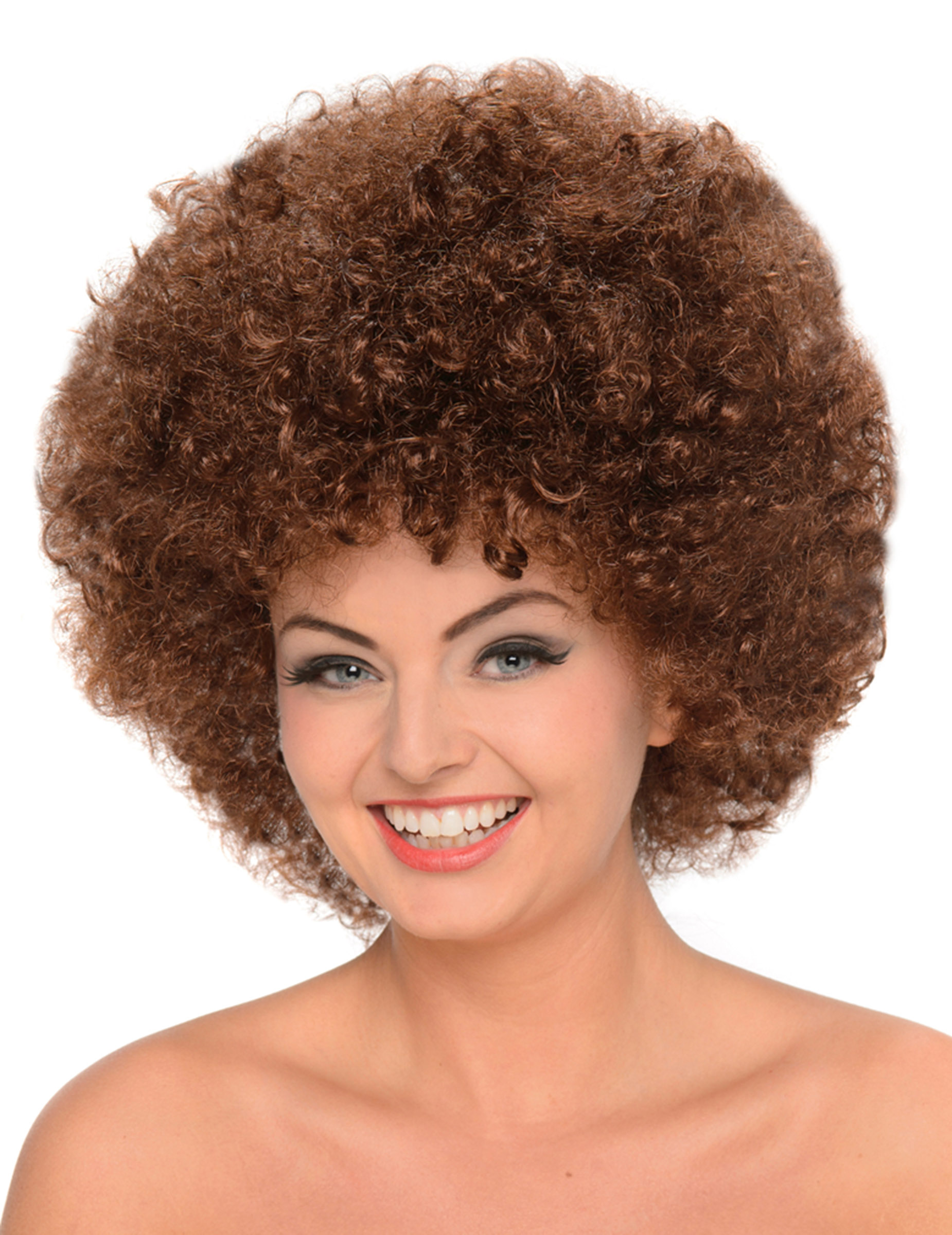 Riesige Afro Lockenperücke Spassperücke braun von KARNEVAL-MEGASTORE