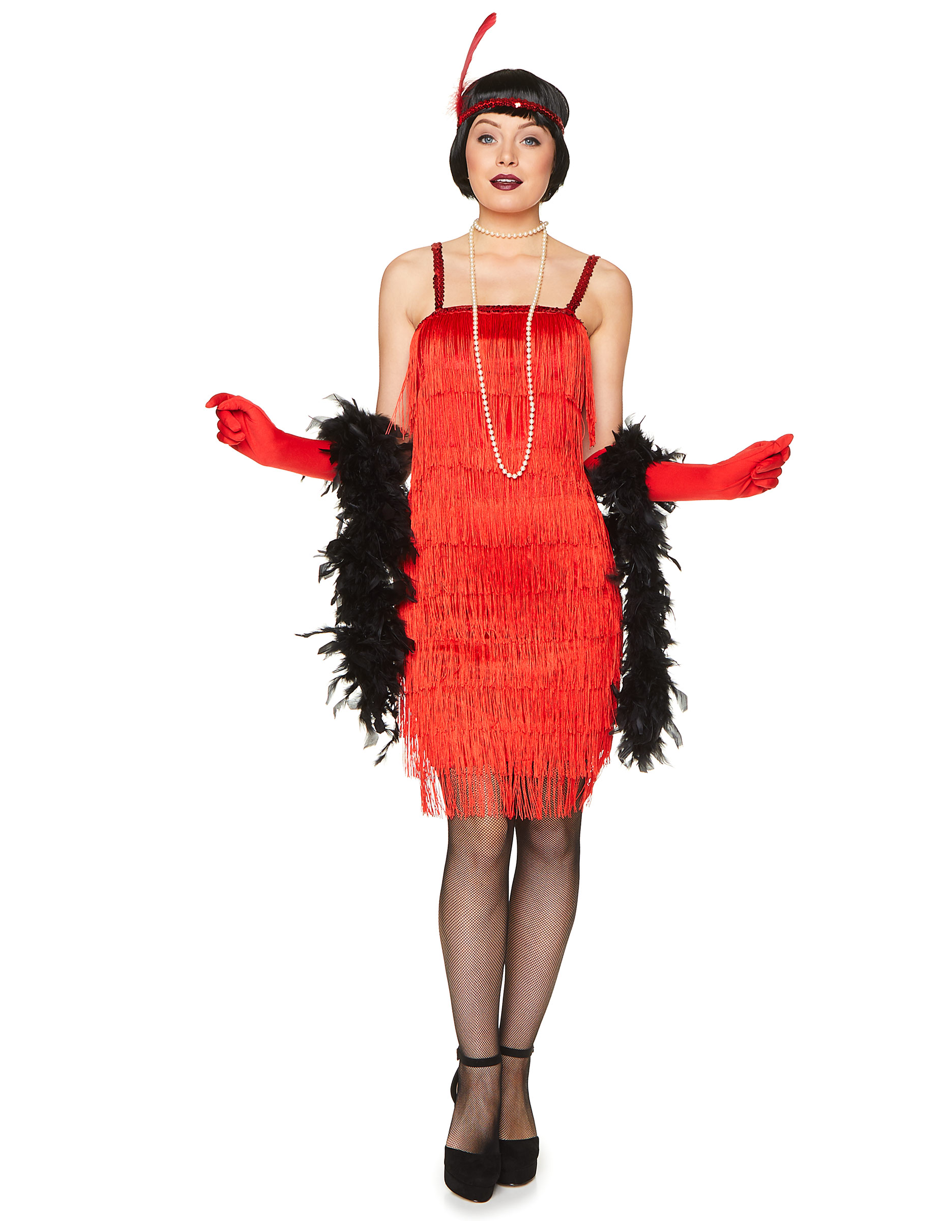 Rotes Charleston-Damenkostüm von KARNEVAL-MEGASTORE