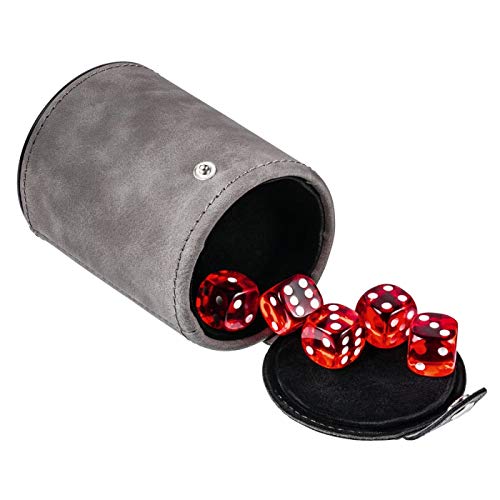 REFLECTS Würfelbecher für unterwegs mit 5 Würfeln rot in verschließbarem Fach am Boden REFLECTS Würfelbecher für unterwegs mit 5 Würfeln rot in verschließbarem Fach am Boden von REFLECTS