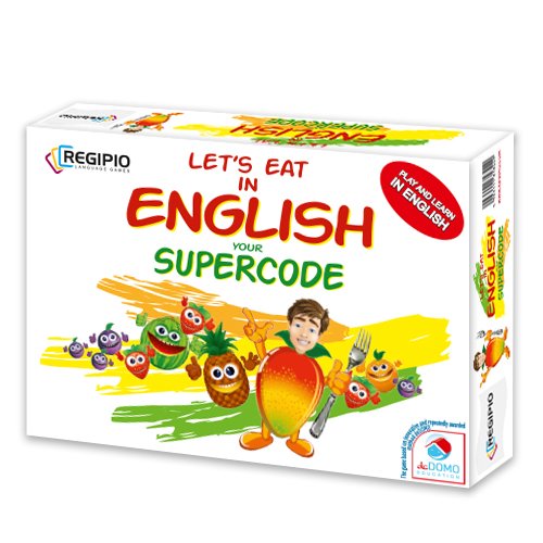 REGIPIO Kartenspiel Set zum Englisch Lernen für Kinder Let's Eat in English: Your Supercode | Lernspielzeug, Geschenk für Kinder ab 4 Jahren von REGIPIO