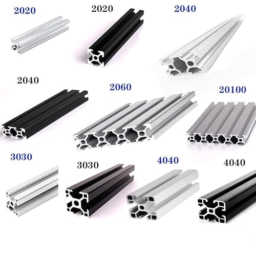 2020 2040 3030 2080 Aluminiumprofil 100 200 300 350 400 450 500 550 600 mm Linearschienenextrusion Extrusion CNC 3D-Druckerteile ( Color : T-2020 Black , Size : 700mm ) von REHOSE