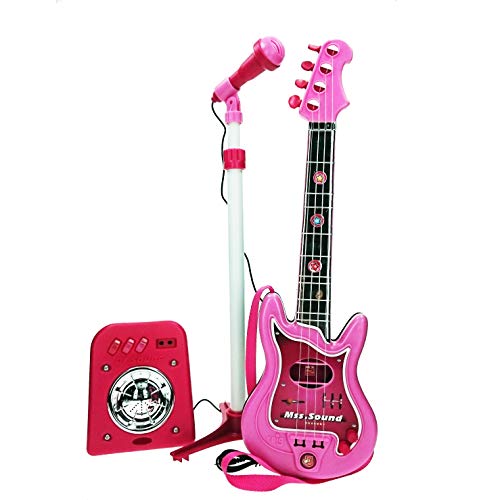 REIG 2685 Ladybug elektrische Gitarre mit Mikrofon