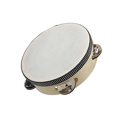 Reig - Holz-Tambourine mit 4 Untertassen, 14 cm Durchmesser (7070), Mehrfarbig, M (662086) von Reig