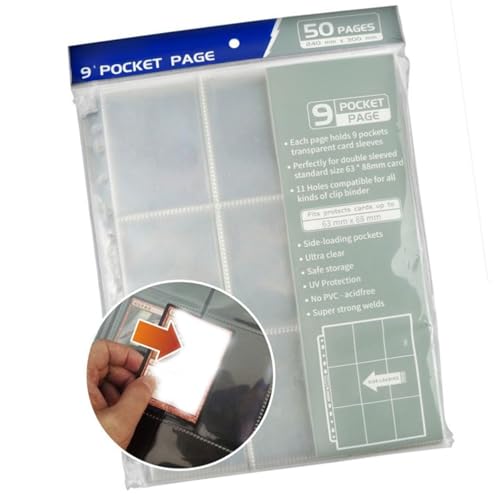 Clear Game Card Binder Page Doppelseiten Design 9 Taschenkarten Protektorblech Plastik Organisatoren Ärmel 50 Blätter Bindemittel Blätter Clear Game Card Binder Page Doppelseiten Design 9 Taschenkarten Protektorblech Plastik Organisatoren Ärmel 50 Blätter Bindemittel Blätter von REITINGE