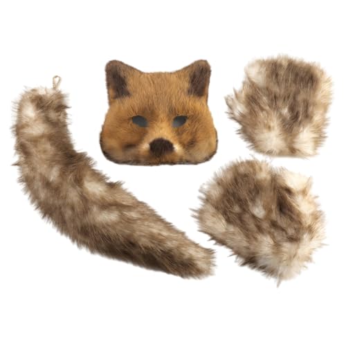 Foxes Kostüm Füchse Maske Katzen Halbe Gesichtsmaske Schwanzhandschuhe Tierarzt Kostüme Kits Accessoires Halloween Cosplay Requisiten Cosplay Kostüm Foxes Kostüm Füchse Maske Katzen Halbe Gesichtsmaske Schwanzhandschuhe Tierarzt Kostüme Kits Accessoires Halloween Cosplay Requisiten Cosplay Kostüm von REITINGE