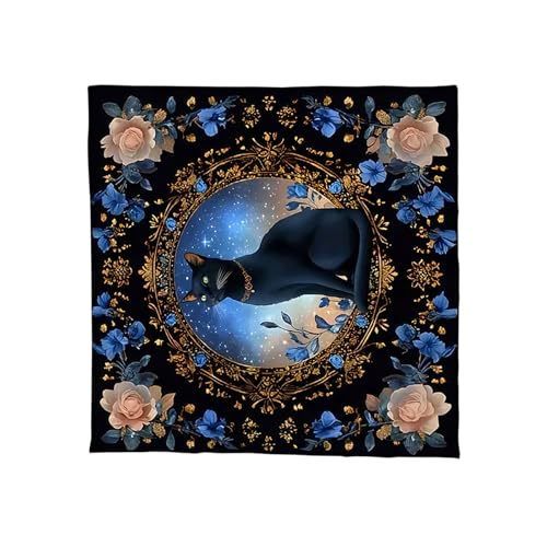 REITINGE 1. Katzen Tarot Schrein Stoff Wahrscheinlichkeitstisch Tisch Cover Astrologie Zauberer Wandteppich Wandhängedekor Schwarze Katzen Tarot Karte Tischdecke Spirituelle Decktuch von REITINGE