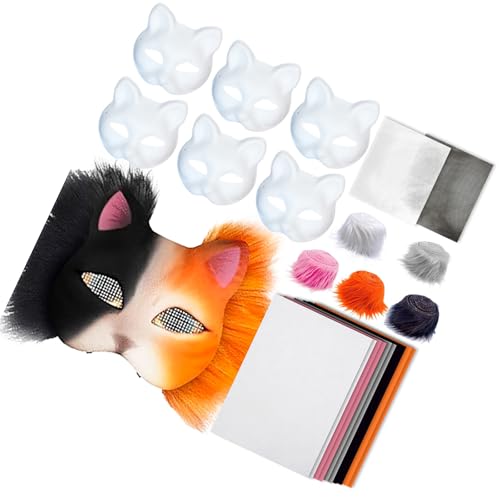 REITINGE Animal Kits Maskerade Handbemalte Katzen Unlackiert Anime Cosplay Halloween Party REITINGE Animal Kits Maskerade Handbemalte Katzen Unlackiert Anime Cosplay Halloween Party von REITINGE