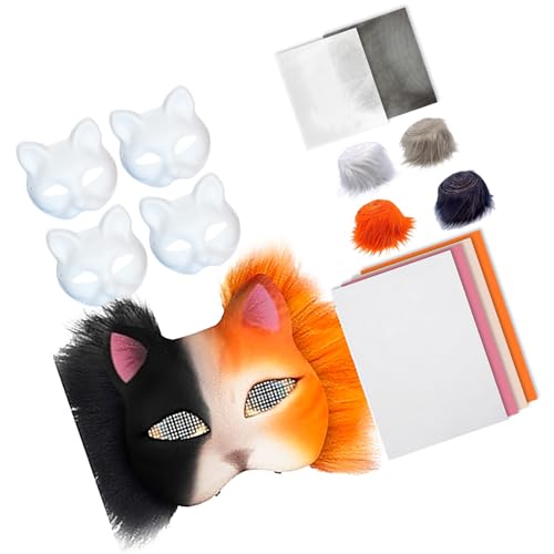 REITINGE Animal Kits Maskerade Handbemalte Katzen Unlackiert Anime Cosplay Halloween Party REITINGE Animal Kits Maskerade Handbemalte Katzen Unlackiert Anime Cosplay Halloween Party von REITINGE