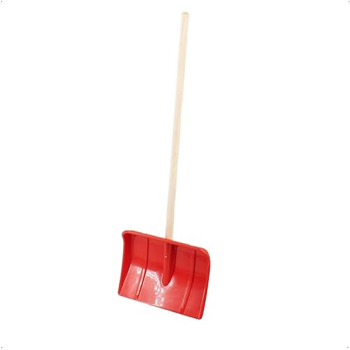 Rekord Schneeschieber (Kunststoff 29x22 cm) für Kinder - mit Holz-Stiel (76 cm) - Rot, Schneeschaufel Kinderschneeschaufel Schneeschippe Spielzeug für Draußen von REKORD Qualität in Ihrer Hand