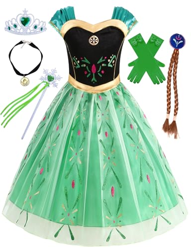RELARLiYA Grüne Prinzessinnenkostüme für Mädchen, Prinzessinnen-Kostüm, Halloween, Karneval, Schneeparty, Cosplay, 3–10 Jahre, Grün, 150, 9–10 Jahre RELARLiYA Grüne Prinzessinnenkostüme für Mädchen, Prinzessinnen-Kostüm, Halloween, Karneval, Schneeparty, Cosplay, 3–10 Jahre, Grün, 150, 9–10 Jahre von RELARLiYA